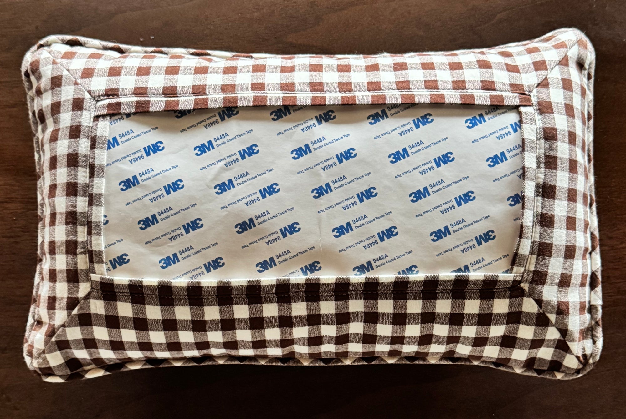 Hawai'i Volcano Coffee Brown Gingham Pillow