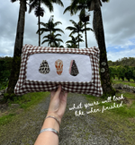 Hawai'i Volcano Coffee Brown Gingham Pillow